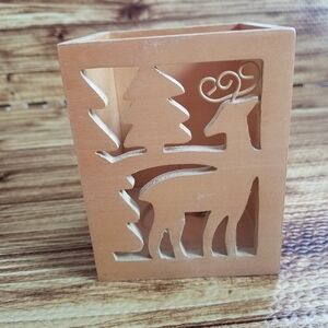 Target Wooden Deer Candle Holder Paint Craft Pencil Holder Votive
